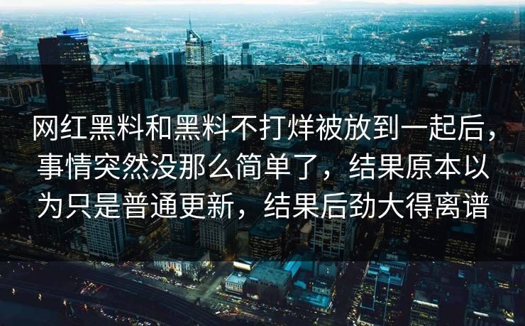 网红黑料和黑料不打烊被放到一起后,事情突然没那么简单了,结果原本以为只是普通更新,结果后劲大得离谱