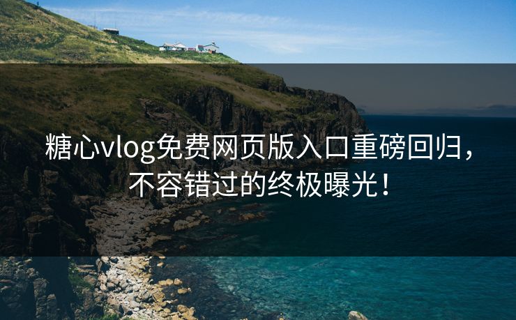 糖心vlog免费网页版入口重磅回归,不容错过的终极曝光!