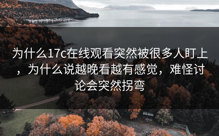 为什么17c在线观看突然被很多人盯上,为什么说越晚看越有感觉,难怪讨论会突然拐弯