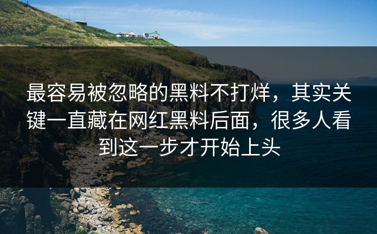 最容易被忽略的黑料不打烊,其实关键一直藏在网红黑料后面,很多人看到这一步才开始上头