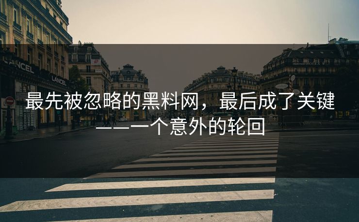 最先被忽略的黑料网，最后成了关键——一个意外的轮回